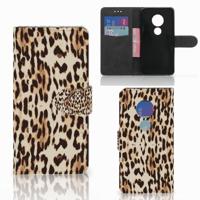 Motorola Moto G7 Play | Telefoonhoesje | Met pasjeshouder | Leopard