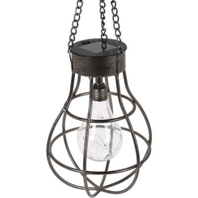 Solar hanglantaarn - zwart - 26 cm - zonne-energie - tuinverlichting - lantaarn