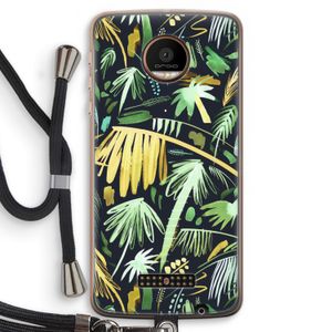 Tropical Palms Dark: Motorola Moto Z Force Transparant Hoesje met koord