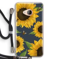 Sunflower and bees: HTC U Play Transparant Hoesje met koord