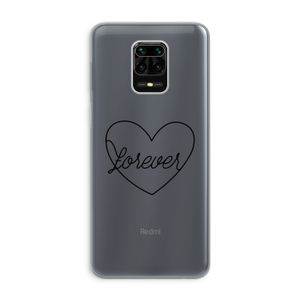 Forever heart black: Xiaomi Redmi Note 9 Pro Transparant Hoesje