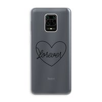 Forever heart black: Xiaomi Redmi Note 9 Pro Transparant Hoesje