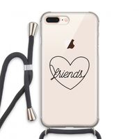 Friends heart black: iPhone 7 PLUS Transparant Hoesje met koord