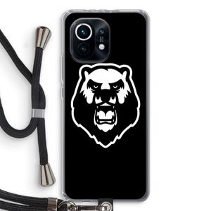 Angry Bear (black): Xiaomi Mi 11 Transparant Hoesje met koord