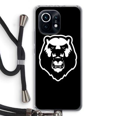 Angry Bear (black): Xiaomi Mi 11 Transparant Hoesje met koord