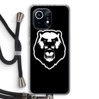 Angry Bear (black): Xiaomi Mi 11 Transparant Hoesje met koord