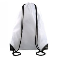 4x stuks sport gymtas/draagtas wit met rijgkoord 34 x 44 cm van polyester