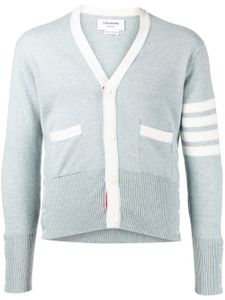 Thom Browne cardigan en cachemire à détail 4 bandes signature - Gris