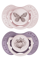 Difrax LOVI Dynamic Pacifier 18+ Months Botanic Pink Purple - Fopspeen - thumbnail