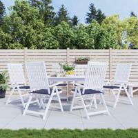 VidaXL Palletkussens 6 st 40x40x3 cm oxford stof marineblauw