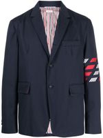 Thom Browne blazer boutonné à détails rayés - Bleu