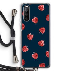 Framboosjes: Sony Sony Xperia 10 III Transparant Hoesje met koord