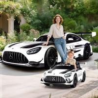 Ride-on-Auto Gelicentieerde Mercedes-AMG GT3 Kinderauto met Afstandsbediening 3 Snelheden Wit