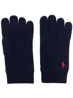 Polo Ralph Lauren gants en laine à logo brodé - Bleu