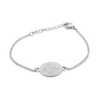 Gepersonaliseerde geboortebloem boeket armband - Stainless steel - Zilver