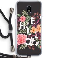 Hello in flowers: Samsung Galaxy J3 (2017) Transparant Hoesje met koord
