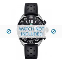 Horlogeband Tag Heuer FT8023 / FT8025 / BT0725 Rubber Zwart 19.5mm - thumbnail