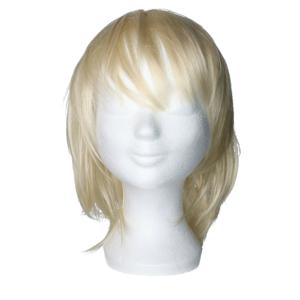 Paspop display etalage hoofd/mannequin - 30 cm - piepschuim - wit - voor hoeden/pruiken/accessoires