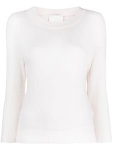 Allude pull en maille ajourée à col rond - Blanc