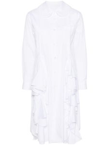 Comme Des Garçons Comme Des Garçons robe mi-longue à plastron volanté - Blanc