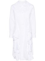 Comme Des Garçons Comme Des Garçons robe mi-longue à plastron volanté - Blanc