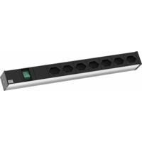 Bachmann 800.1263 19 inch Stekkerdoos voor patchkast 1 HE Zwart