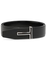 TOM FORD ceinture en cuir à boucle T - Noir
