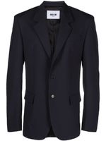 MSGM blazer boutonné à revers crantés - Bleu - thumbnail