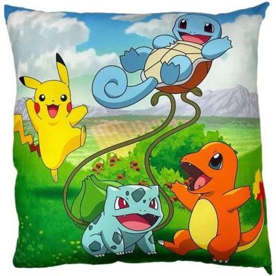 Dubbelzijdig kussen - Vierkant - POKEMON - Pikachu en Starter 1G II - Microvezel - 40 x 40 cm