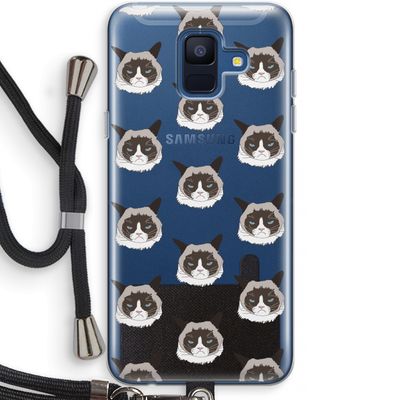 It's a Purrr Case: Samsung Galaxy A6 (2018) Transparant Hoesje met koord