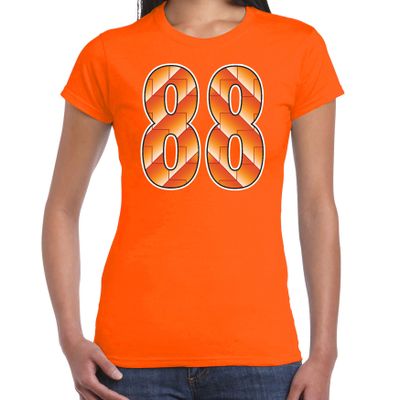 88 Holland supporter t-shirt oranje voor dames 88 Holland supporter t-shirt oranje voor dames