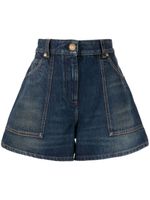 Balmain wide-leg denim shorts - Marron - thumbnail