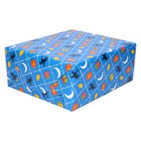 15x Inpakpapier/cadeaupapier Sinterklaas print blauw - Cadeaupapier - thumbnail