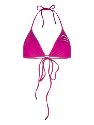 Karl Lagerfeld haut de bikini à logo imprimé - Violet
