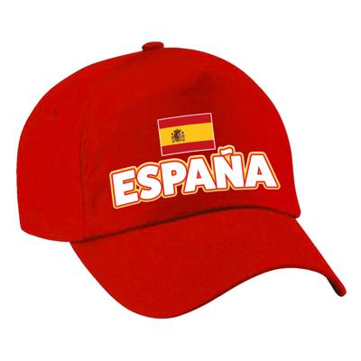 Verkleed feest pet - rood - Spanje - vlag/landen thema - zonneklep pet