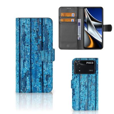 Xiaomi Poco X4 Pro 5G | Book Style Case | Wood Blue