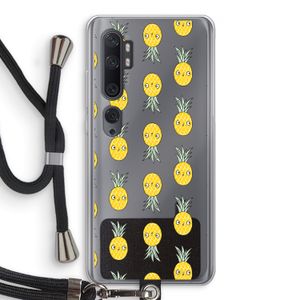 Ananas: Xiaomi Mi Note 10 Transparant Hoesje met koord