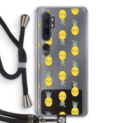 Ananas: Xiaomi Mi Note 10 Transparant Hoesje met koord