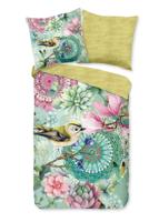 HIP Dekbedovertrek "mandala's, bloemen en vogels" - Groen - (200x200 cm) - Katoen Satijn