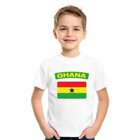 T-shirt met Ghanese vlag wit kinderen