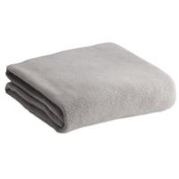 Fleece deken/plaid - 2x - grijs - 120 x 150 cm - Polyester fleece - 180 gram - lekker warm kleedje - thumbnail