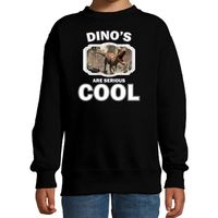 Sweater dinosaurs are serious cool zwart kinderen - dinosaurussen/ carnotaurus dinosaurus trui 14-15 jaar (170/176)  -