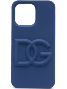 Dolce & Gabbana logo-embossed Iphone 14 Pro Max case - Bleu