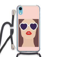 Red lips: iPhone XR Transparant Hoesje met koord