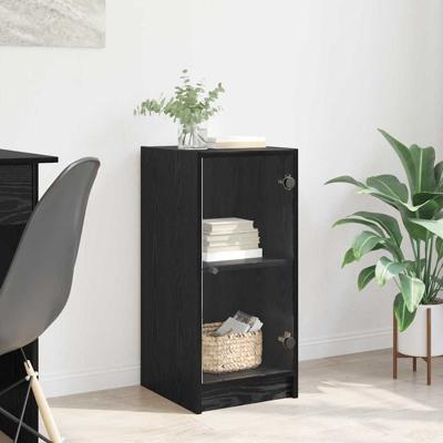 Dressoir Zwart eiken 35 x 37 x 76 cm Bewerkt hout