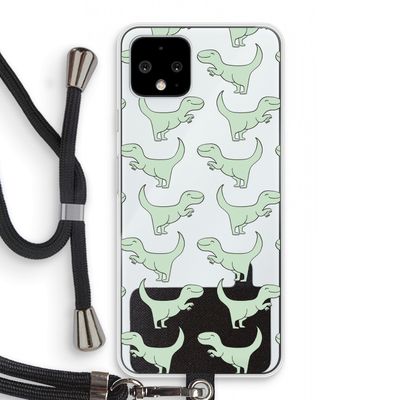 Dinos: Pixel 4 Transparant Hoesje met koord