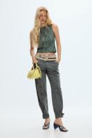 Gerimpeld T-shirt met naden - GREEN - XL