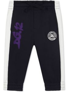 Dolce & Gabbana Kids pantalon de jogging à patch logo - Noir