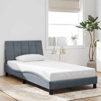 Bedframe zonder matras "Hanko" 100x200 cm fluweel donkergrijs