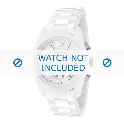 Armani horlogeband AR1404 Keramiek Wit 18mm